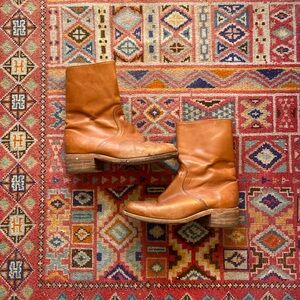 Frye Women's Tan Leather Heeled Boots